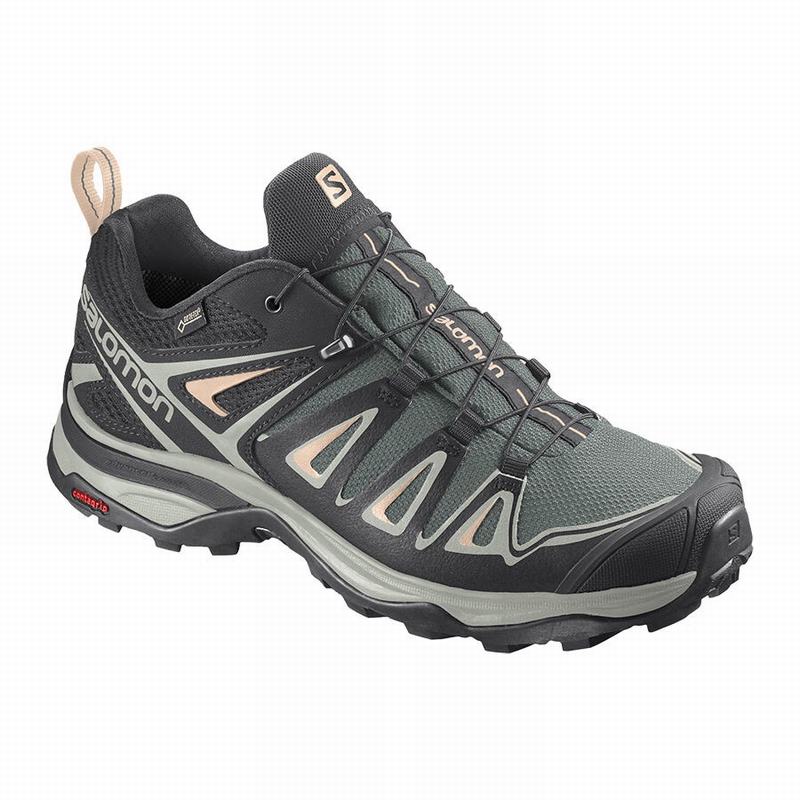 Buty Trekkingowe Damskie Salomon X ULTRA 3 GORE-TEX - Zielone / Szare - Polska (046-VJDXTH)